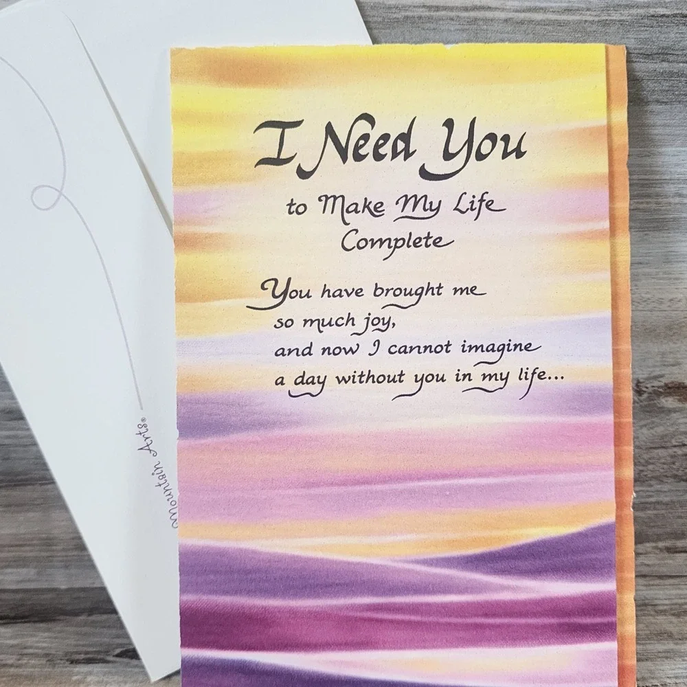 Mountain Arts Greeting Card Gregory E Lang I Need You Love Romantic Poem Env
